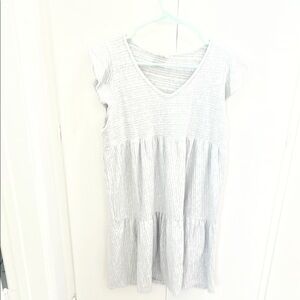 Caution To The Wind Light Gray Striped Dress